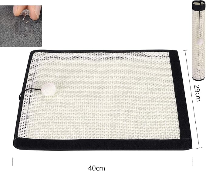 Natural Sisal Cat Scratching Pad & Furniture Protectors - Cat Scratcher Mat for Sofa, Couch, Chair & Wall Carpets