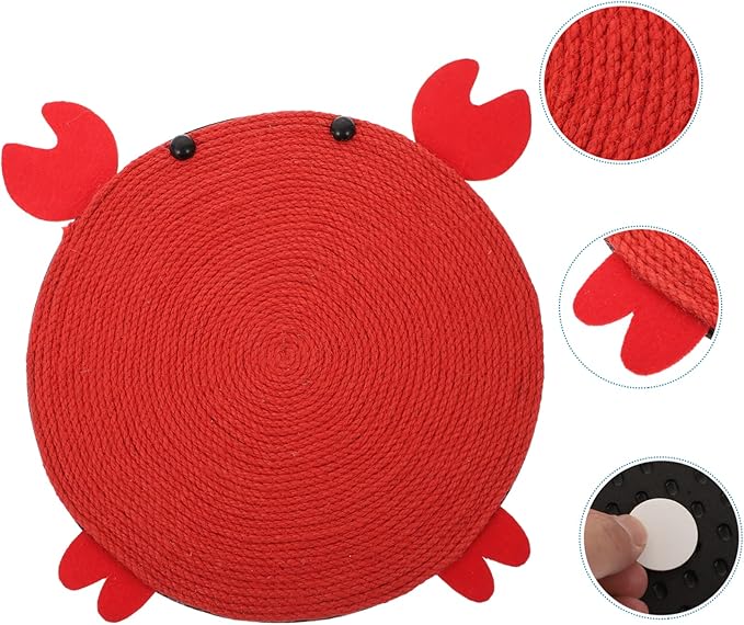 SUPVOX Crab Shaped Cat Scratch Board with Sisal Rope Indoor Cat Scratcher Cushion Natural Claw Grinding Mat for Home Play and Furniture Protection