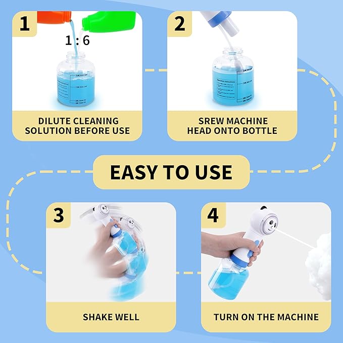 Electric Foaming Shampoo Dispenser for Dog&Cat Bath, Newly Upgraded Magnetic Rechargeable/Includes an Extra Charging Cable 2 Total, Automatic Foam Soap Sprayer for Multi-Surface Cleaning-Kitchen/Bath