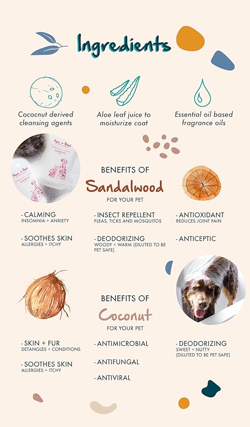 Pure + Good Dog & Cat Conditioner - Moisturizing Pet Conditioner, Made in The USA, Cruelty Free, 16 fl oz (Sandalwood + Coconut)