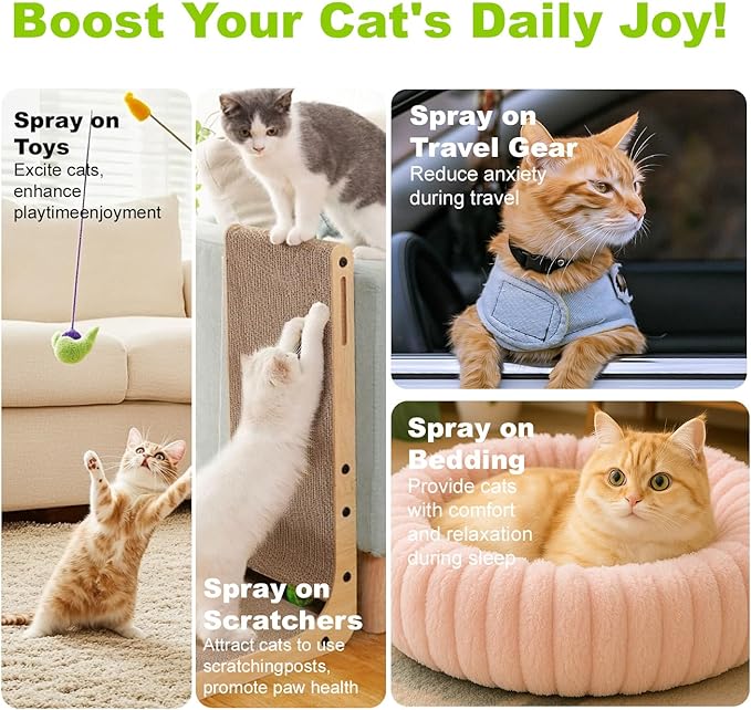 JoanofArc Catnip Spray for Cats, 100% Natural Plant Formula for Cats Kittens, Renew Toys & Train Kittens Indoor Outdoor & Relieves Stress, Calming - 3.38 Fl Oz