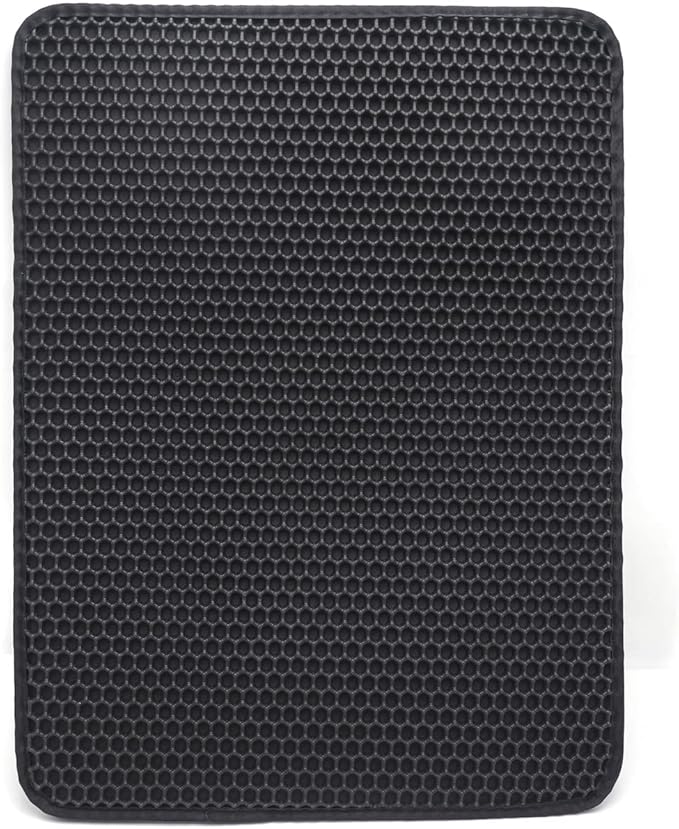 HongK- Pet Supplies Cats Litter & Housebreaking 65X55 Black Cat litter Mat Double Layer Pad Trapper Folding Pad EVA Foam Rubber