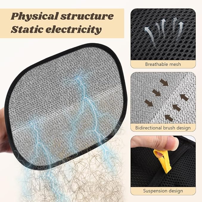 Kakalote 2pcs Pet Grooming Gloves, Pet Hair Remover Tool Cat & Dog Grooming Gloves for Shedding, Washing, Deshedding(Black)