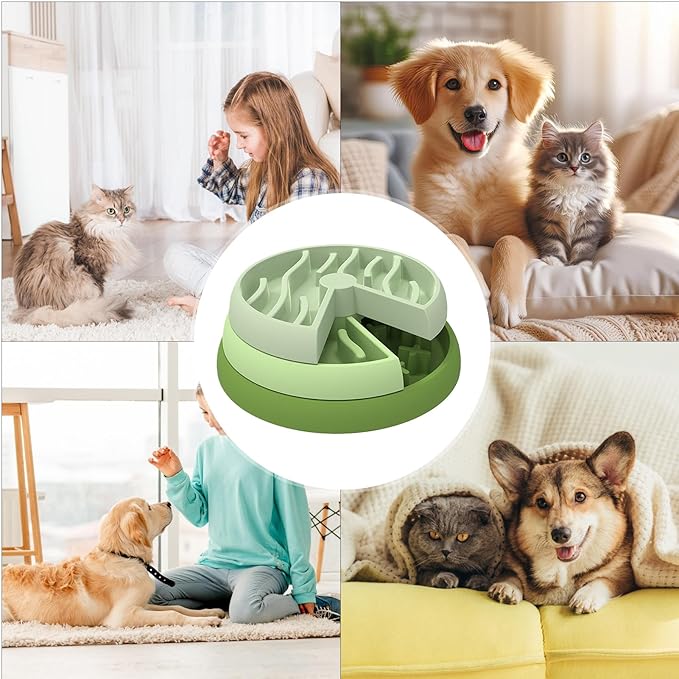 Lightweight Slow Feeder - Washable Pet Feeder, Dog Bowl with Non Slip Bottom Base, Puppy Bowls with Puzzle Interactive, Pet Supplies Feeding Station, Feline Bowl for Daily Use