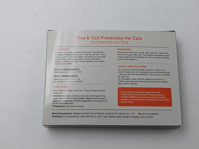 Cat Flea Treatment & Tick Control - Topical Flea Treatment for Cats & Kittens - Protection for Cats Over 1.5 lbs and 8 Weeks or Older, 6 Pack