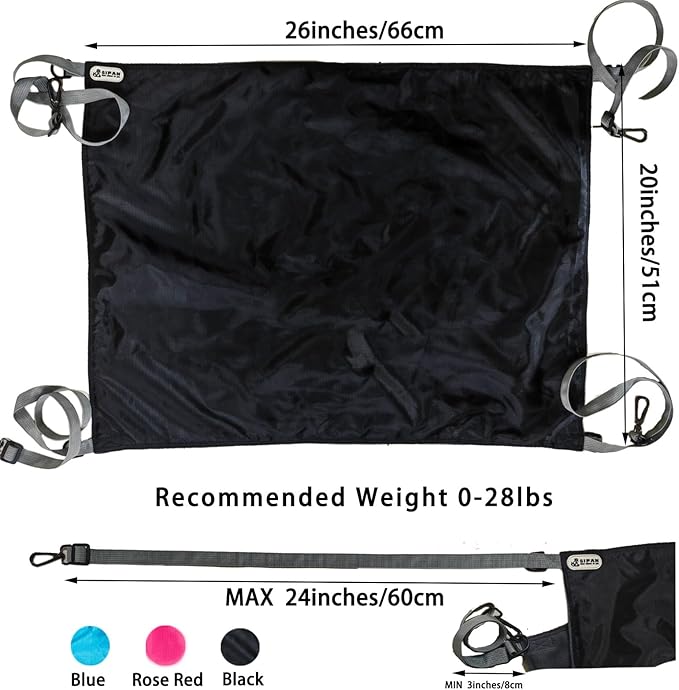 Extra Large Cat Hammock for Cage, Hanging Bed, Washable Soft Outdoor Mat, Waterproof Cooling Kittens Pad, Swing for Cats 26 x 20 inches (XX-Large, Blue)