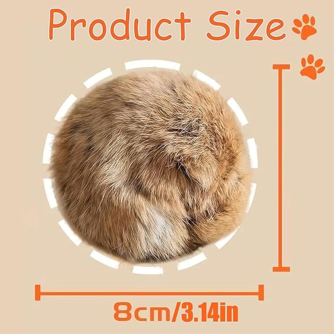 Rabbit Fur Ball Cat Toy,Soft Fluffy Cat Toy Ball, Furry Catnip Toy Ball,for Indoor Cats – Furry,Fun to Chase for Hunting Instinct Play & Interactive Bonding(3pcs)