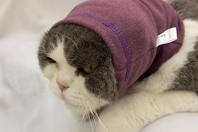 Cat Snood Cover Noise Cancelling Ear Wrap Neck Cat Head Cover Ear Wrap for Baths Pail Lilac S