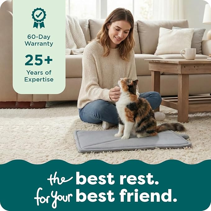 FurHaven ThermaNAP Self Warming Cat Mat, Dog Bed for Crates with Self-Warming Technology for Cozy Rest, Fully Machine Washable, Small, Plush Faux Fur, Espresso