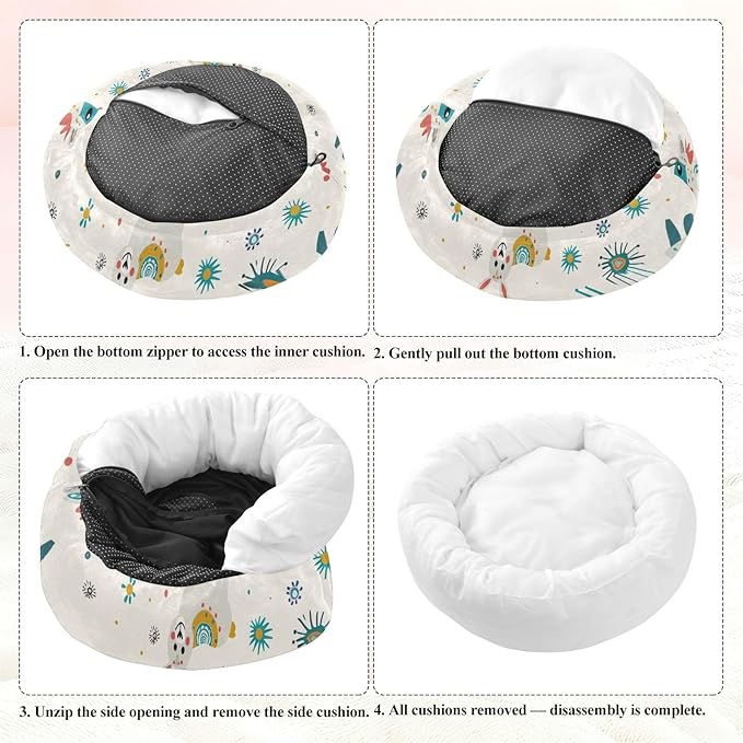 Bohemian Pet Beds for Cats and Cats Flame Design Teal for Medium Sized Pets Sleeping Beds and Dog Furniture