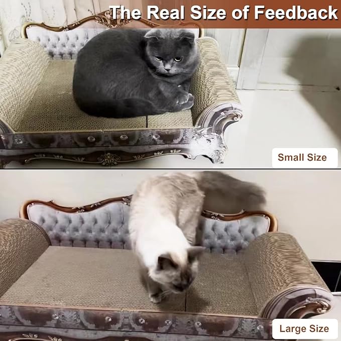 COOZMENT Sofa Shaped Scratching Couch,Thick Scratching Cardboard, Lounge Bed for Indoor Rest&Play, Sofa Scratcher Pad (39.4" L X 14.4 "W X 14" H)
