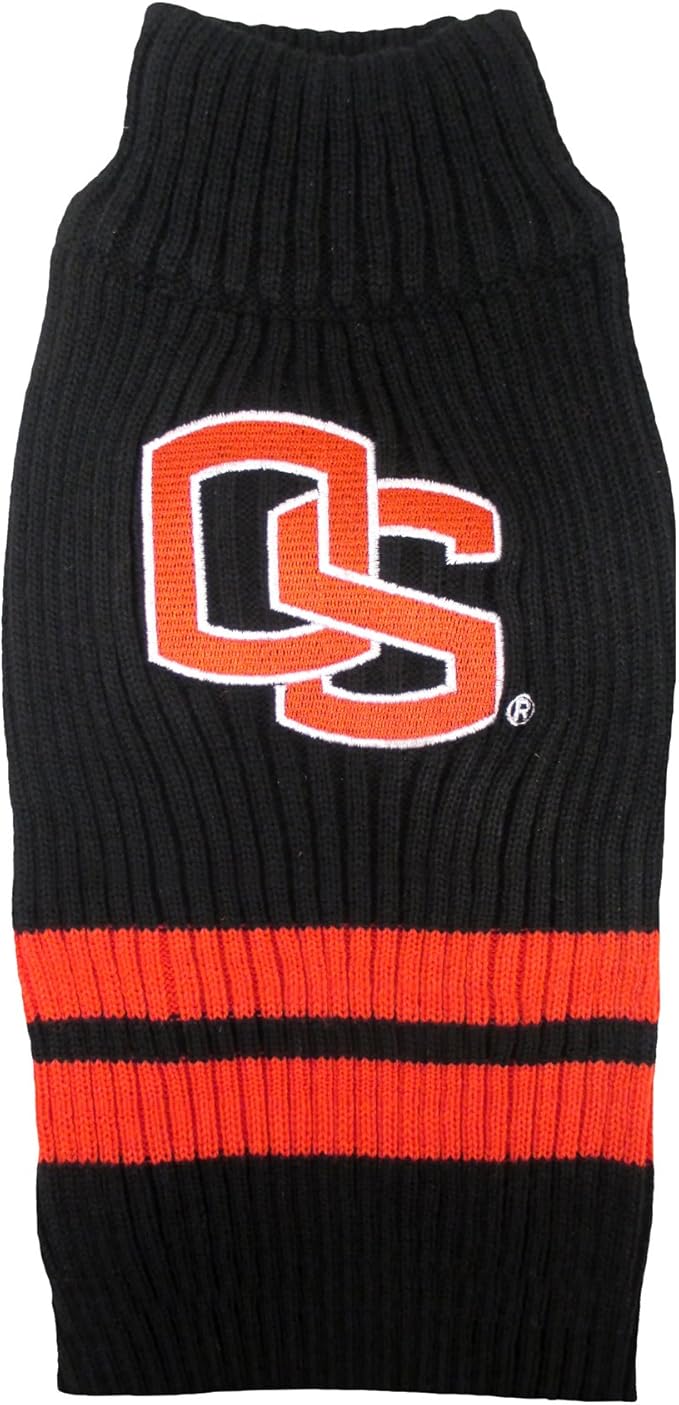 Pets First NCAA Oregon State Beavers Dog Sweater, Size Large. Warm & Cozy Knit Pet Sweater with NCAA Team Logo, Best Puppy Sweater for Large & Small Dogs