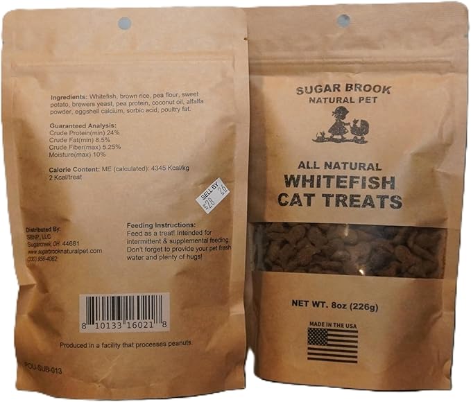 All Natural Whitefish Cat Treats, Made in the USA, 8 oz (2)