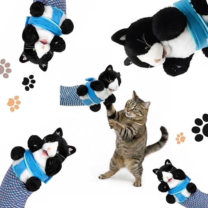 Cat Wrestling Glove Puppet – Interactive Hand Glove with Protective Sleeve, Durable Enrichment Toy for Cats & Kittens, Safe Boredom Relief