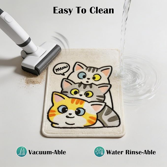 3-in-1 Cat Scratch Mat, 19.69x13.78 Inch High-Density Loop Pile Cat Scratching Pad, Indoor Cat Scratcher Bed & Furniture Protector for Couch Floor Wall