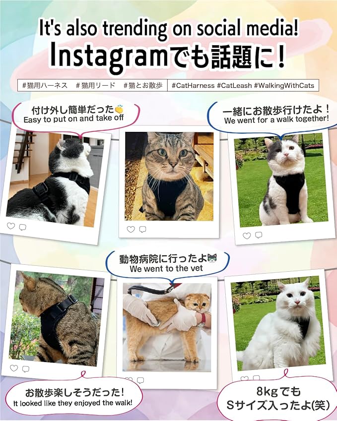 Cat Harness Escape Proof with Leash for Walking, Travel Vest Soft Chest Support, Adjustable Size, Escape Proof Soft Adjustable Vest Harnesses, Breathable, Kittens, Small Dogs (美/背縄/粉1/XS)