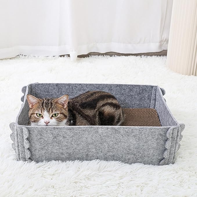 Corrugated Paper Pet Bed for Indoor Cats Easy to Use Furniture for Boredom Home Entertainment AntiScratch Furniture
