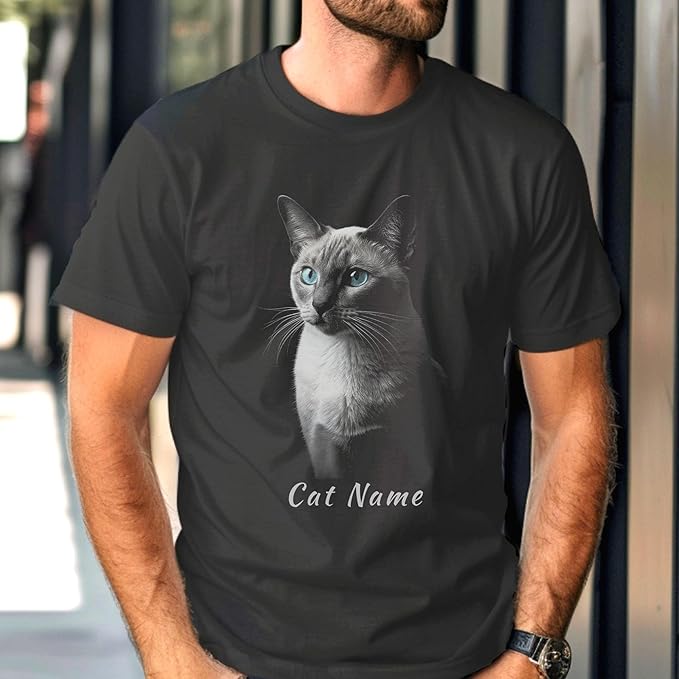 Custom Name Tonkinese Cat Apparel - Premium Unisex Lifestyle Top | Personalized Heritage Cat Owner Gift | Artistic Minimalist Tonkinese Silhouette Shirt