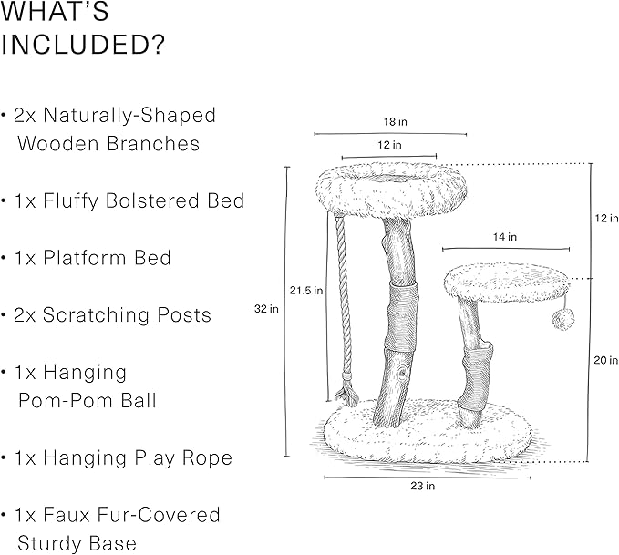 Mau Lifestyle Brown Rizzo Cat Tree, 32" H, 27 LBS