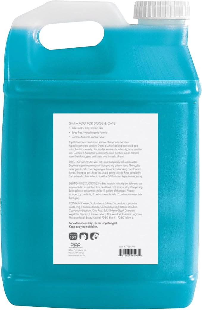 Top Performance Oatmeal Dog and Cat Shampoo, 2-1/2-Gallon