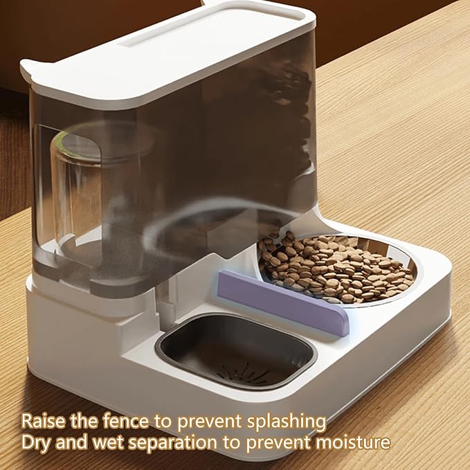 Large Capacity Automatic Water Dispenser and Food Bowl for Cats Dogs Food Container 2in1 Pet Watering and Feeding Supply Automatic Feeder