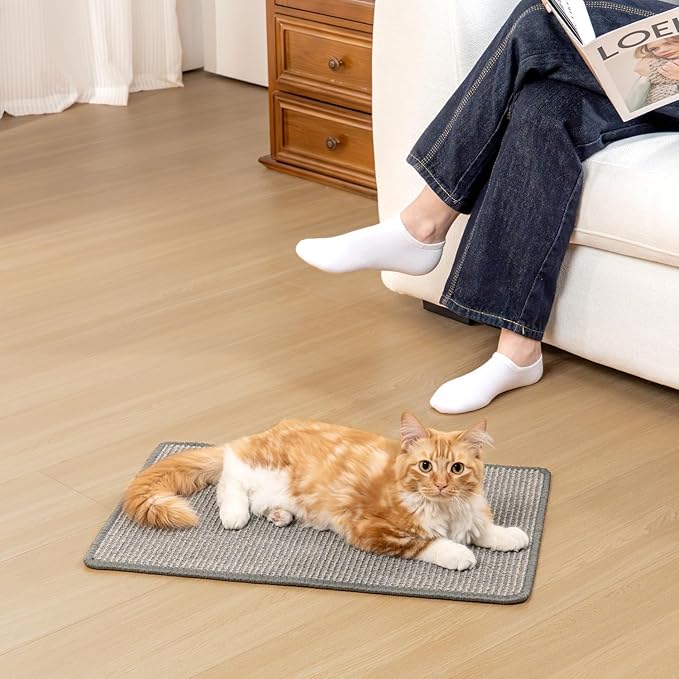 Conlun Cat Scratcher Mat,Natural Sisal Cat Scratch Pad,Horizontal Floor Cat Scratching Pads Rug for Indoor Cats Grinding Claws Nails,Cat Furniture Protector for Couch & Carpets & Sofas