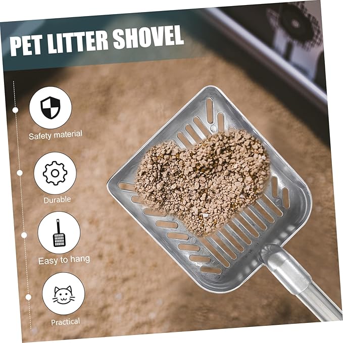 Handle Cat Litter Scoop Poop Cleaning Tool for Easy Pet Waste Removal Ergonomic Grip Design for Household Use Convenient Litter Cleaning