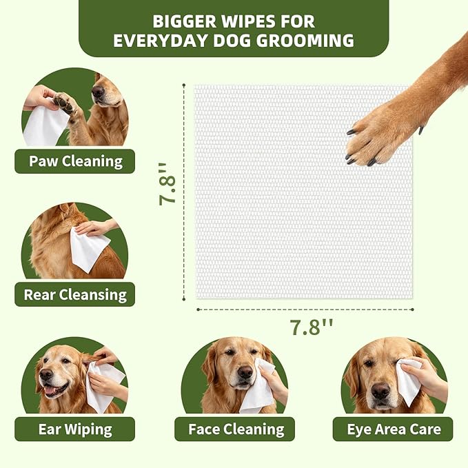 IMMHABI 400 Unscented Pet Wipes for Paws and Butt Plant Based Hypoallergenic Pets Cleansing & Deodorizing Anal Gland Hygienic Puppy Wipes for Dogs