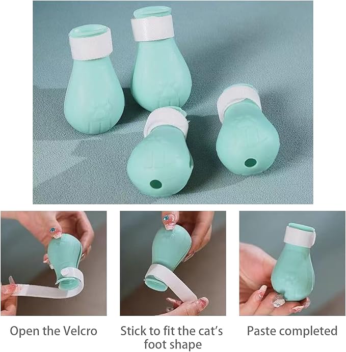 4pcs cat Specific cat Boot Paws Cover Protection paw Shoe paw Wound Boots Silicone Scratch resistants Cats Gloves Shower, Silicone Cats paw Cover, Scratch Resistant, bite resistants