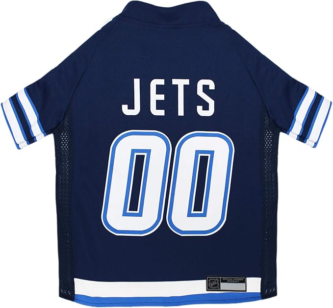 Pets First NHL Winnipeg Jets Jersey for Dogs & Cats, X-Small. - Let Your Pet Be A Real NHL Fan!