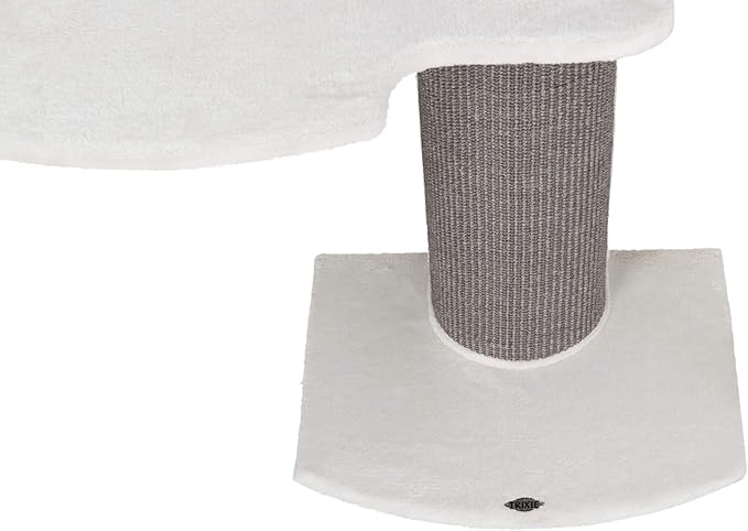 TRIXIE Acadia 63-in Cat Tower with Wall Supports, Oversized Sisal Scratching Post, Three Platforms, Removable Bed, Gray