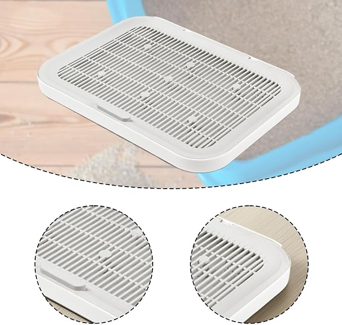HouseVibe Cat Litter Mat with Double Layer Design, Litter Trapping Floor Mat for Cats, 15.75x11.81 Inch Reusable Waterproof Scatter Control Pad for Pet Supplies- Grey