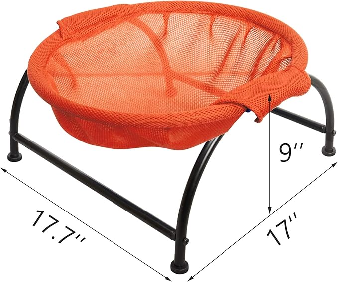 MW Cat Hammock Bed - Free-Standing Pet Sleeping Supplies, Whole Wash, Stable & Breathable (Orange)