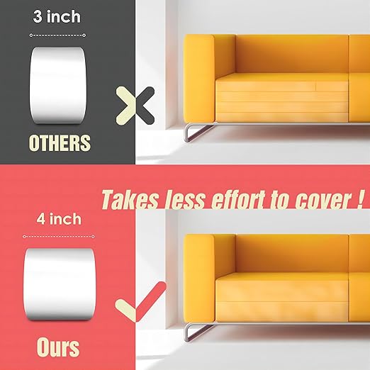 Polarduck Anti Cat Scratch Tape: 4 inches x 30 Yards Cat Training Tape 100% Transparent Clear Double Sided Cat Scratch Deterrent Tape Furniture Protector for Couch, Carpet, Doors, Pet & Kid Safe