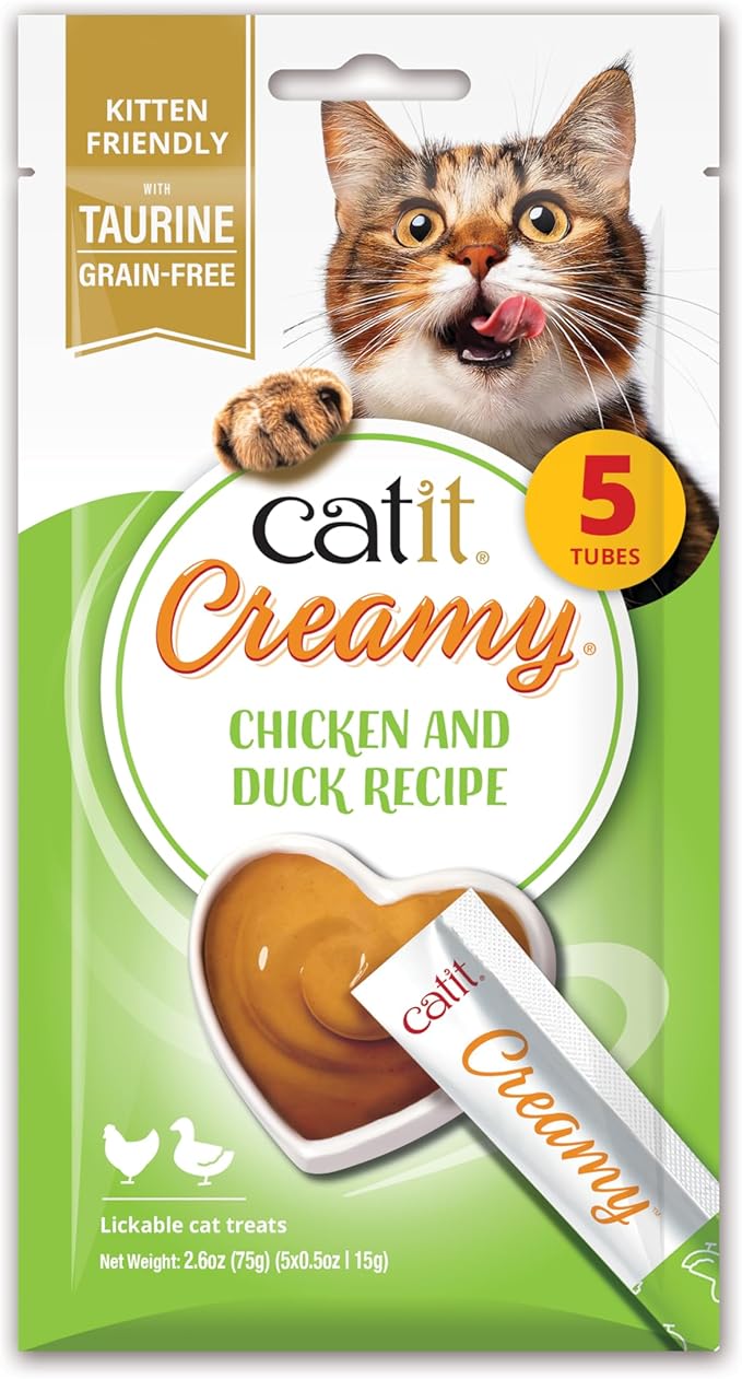Catit Creamy Lickable Treat, Chicken & Duck 5pk