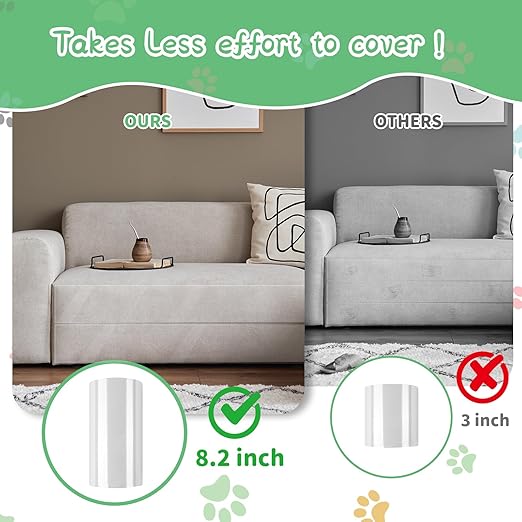 Cat and Dog Scratch Furniture Protector, 118" x 8.2" Transparent Self-Adhesive Cat Scratch Protector, Couch Corner Door Wall Bed Anti-Scratch Guard