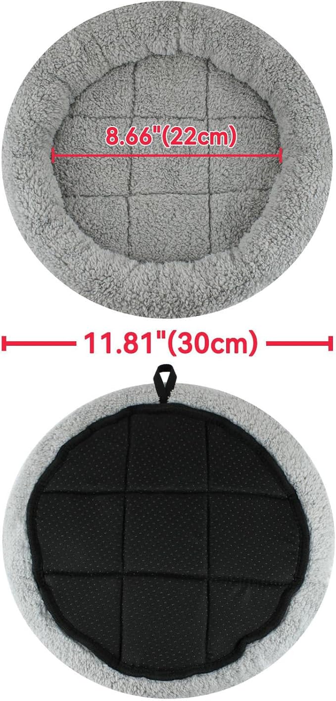 Round Cat Bed Washable Cat Donut Bed with Non-Slip Bottom Comfortable Soft Pet Bed for Indoor Cats/Gray (Diameter: 11.81")