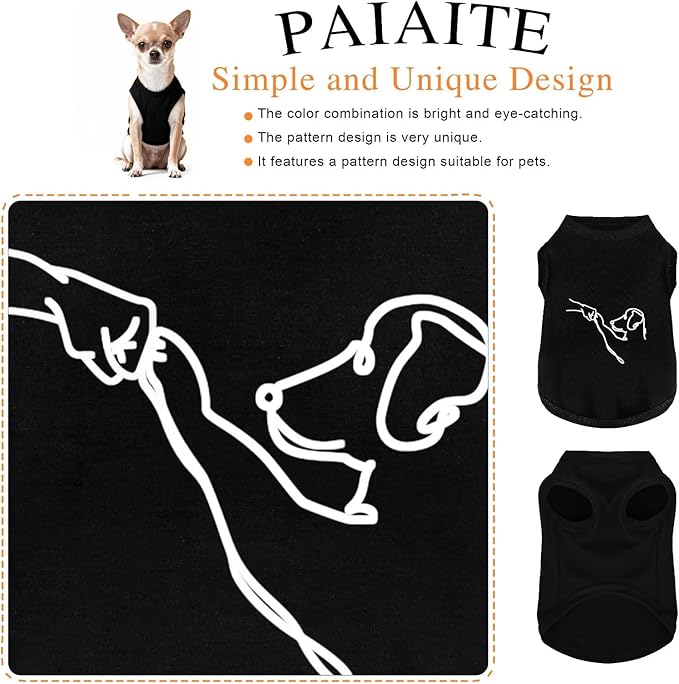 Discover Cozy Cotton Canine Wear: Lightweight, Breathable and Soft, Dog Shirt Vest with Eye-Catching Graphics(HIGH Five), Keeping Your Furry Friend Warm and Comfy! Black XL