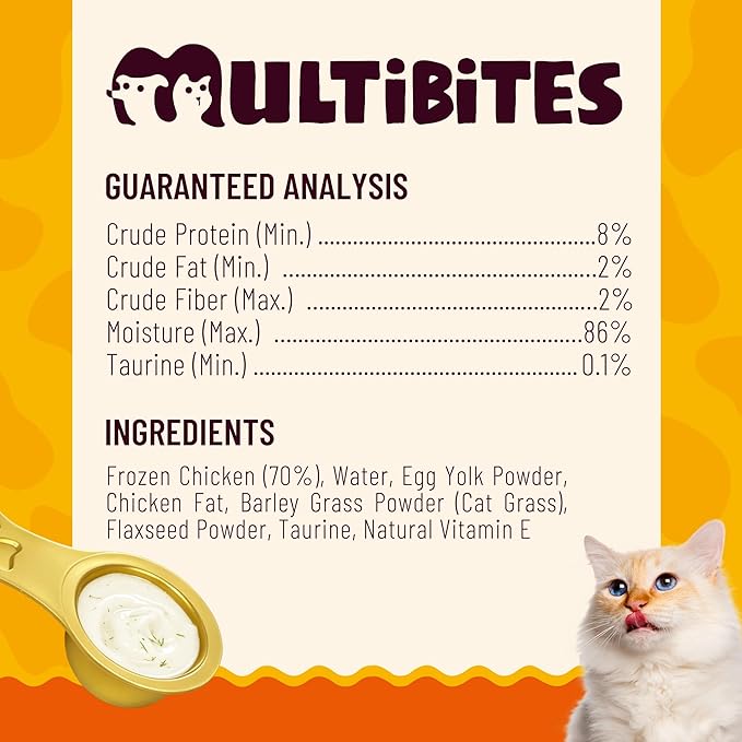 Lickable Cat Grass Treats with Lick-Up Spoons, Healthy Cat Grass Wet Cat Snacks for Hairball Control, Grain-Free Kitten Treats with Taurine, Vitamins&70% Real Chicken, 10.16 oz (24 Spoons)