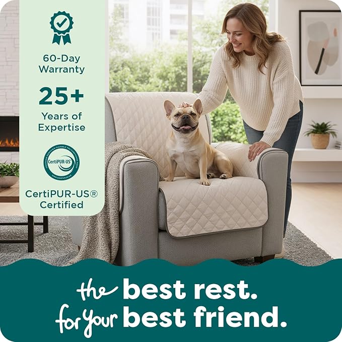 FurHaven Water-Resistant Sofa Cover for Dogs & Cats, Reversible Couch Protector with Secure Straps and Pinsonic Quilted Fabric, Machine Washable Couch Cover, Sofa Sized, Gray Mist