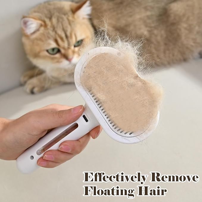 Spray Cat Brush, Self Cleaning Dog Steam Brush, Easy To Clean, Remove Static Flying Hair Steam Grooming for Cats and Dogs