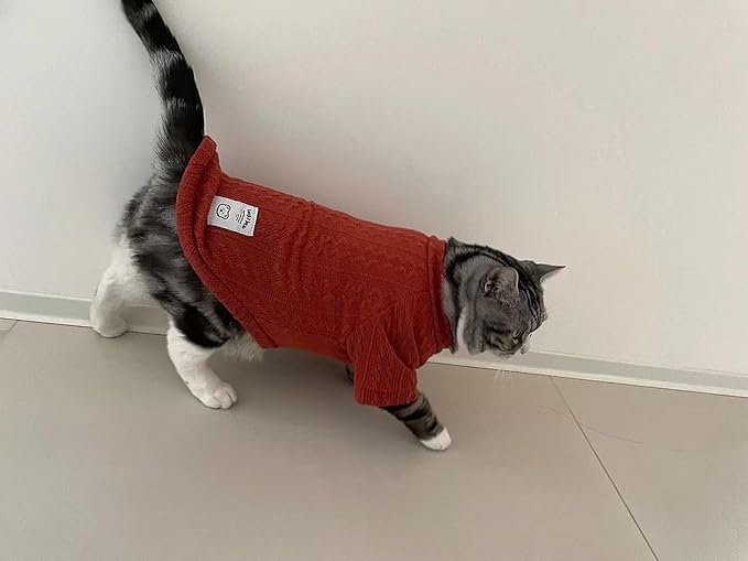 Kitten Clothes, Dog Cat Sweaters Pet Puppy Knitwear Costume Fall Winter Coat for Small Medium Cats Dog Girl Boy Fit 2.2-23lb