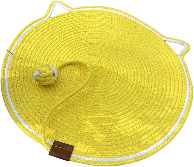 Cat Scratch Scratching Pad Lightweight Sleeping Bed Anti Slip for Sofa Couch Floor with Ball Furniture Protector, Yellow