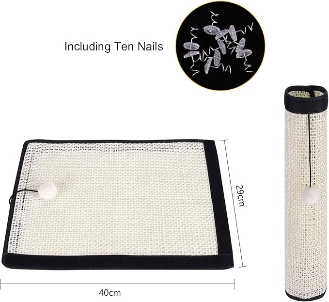 XGOPTS Cat Scratch Pad, Natural Sisal, Furniture Protector, Anti-Scratch Sofa Cushion Pad Bed, Indoor Cats Grinding Claws