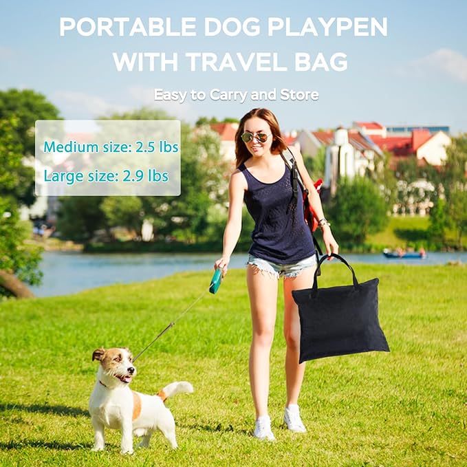 Portable Foldable Pet Playpen Collapsible Crates Kennel Playpen for Dog cat and Rabbit &Travel playpen Outdoor or Indoor (Medium(31.5" L x 23.6" W x 21.7" H), Green)