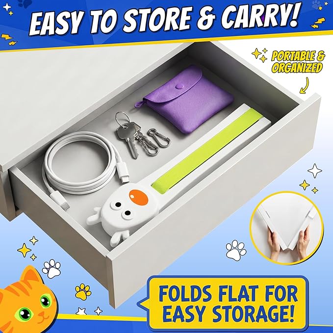 Interactive Cat Toys for Indoor Cats - Automatic Cat Toys with Motorized String Action, Sticking Door Electric Enrichment Stimulation Kitty Toy for Bored Indoor