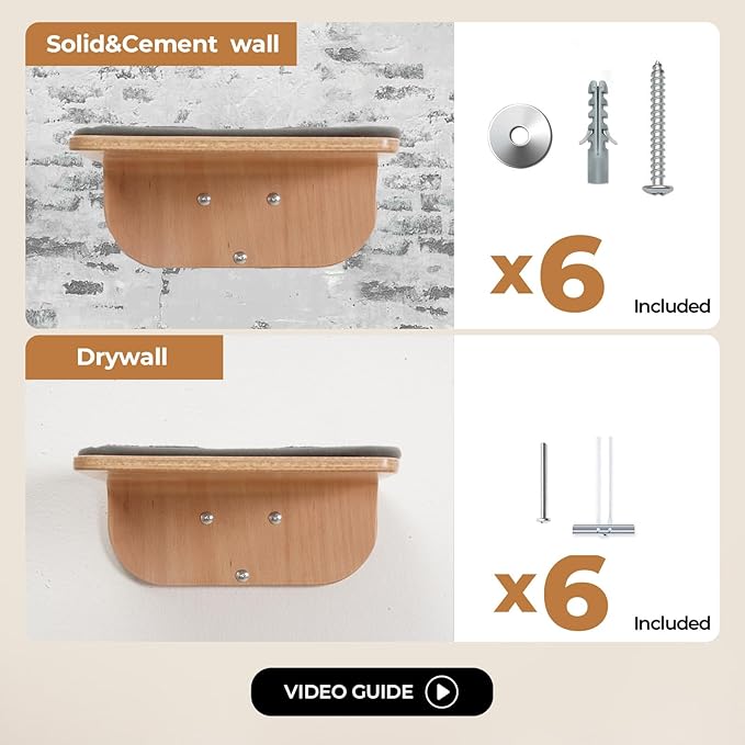 Cat Wall Shelves for Cat Wall Steps, Perch, Ladder, Wooden Floating Modern Mounted Space Saving Furniture with Scratching Cushion Removal Cover for Climbing, Jumping and Sleeping(Steps)