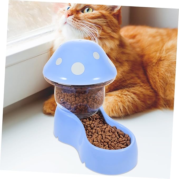 Abaodam Automatic Pet Feeder Dispenser for Cats and Dogs Gravity Design with Texture for Monitoring Compact Safe Smooth Surface for Pet Food Storage