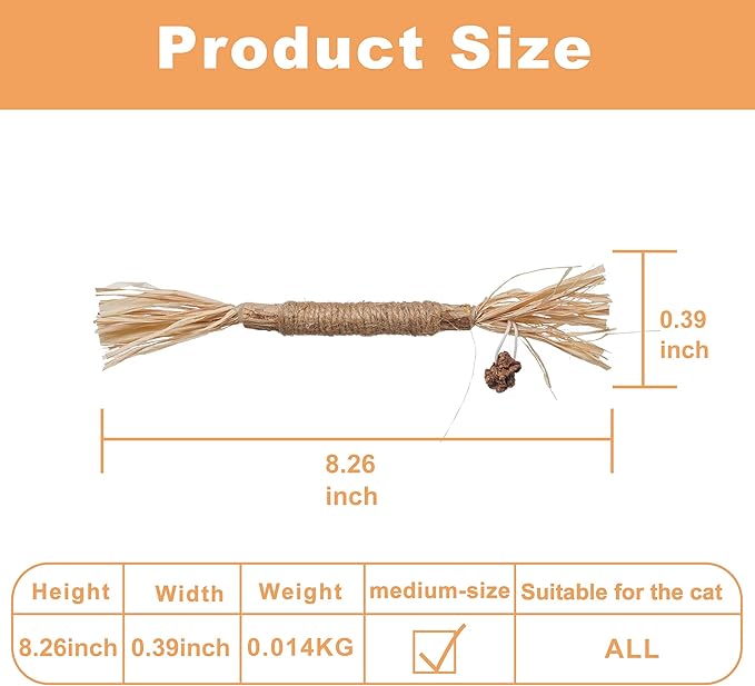 PAZ'S GIFT Cat Toys Catnip Toys Cat kick Toy Natural Silvervine Catnip Sticks Kitten Teeth Molar Chew Toys, cat Indoor Toys Interactive cat Cleaning Teeth,Reduce Obesity and Loneliness 3-Pack
