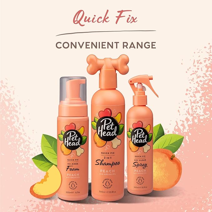 Pet Head Quick Fix Paw and Body Wipes for Cats and Dogs | Peach Scent with Aloe Vera | Biodegradable Pet Hygiene Cleaning Wipes | pH-Neutral | Vegan | For an Easy & Speedy Freshen-Up | 100 pack
